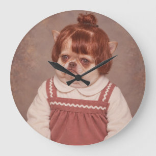 Chihuahua Picture Day Large Clock