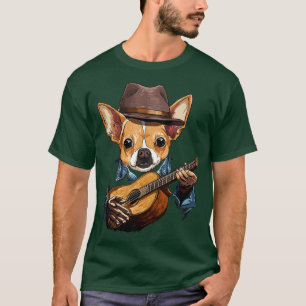 Chihuahua Playing Guitar Pet Toy Dog Lover Guitar T-Shirt