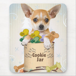 Chihuahua Posed with Cookie Jar Mouse Pad