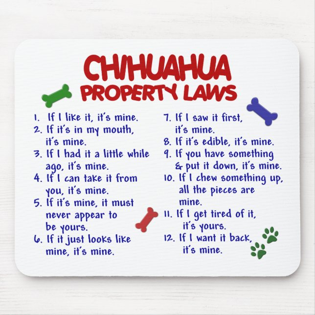 CHIHUAHUA Property Laws 2 Mouse Pad (Front)