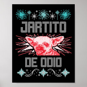 Chihuahua Puerto Rico Ugly Christmas Sweater Navid Poster