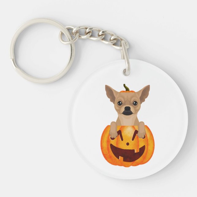 Chihuahua Pumpkin   Key Ring (Front)