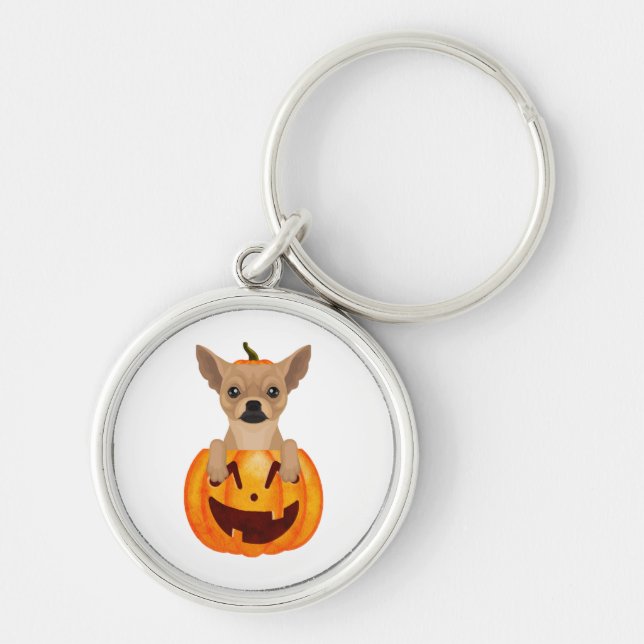 Chihuahua Pumpkin    Key Ring (Front)