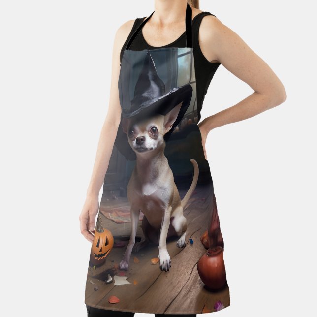 Chihuahua Pumpkins Halloween Scary Apron (Insitu)