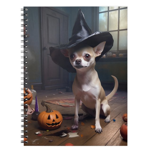 Chihuahua Pumpkins Halloween Scary Notebook (Front)