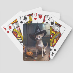 Chihuahua Pumpkins Halloween Scary Playing Cards