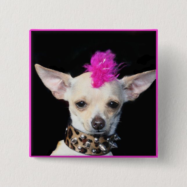 Chihuahua Punk Button (Front)