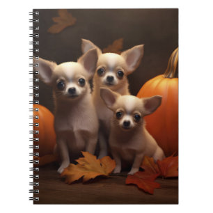 Chihuahua Puppy Autumn Delight Pumpkin Notebook