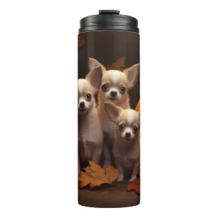 Chihuahua Puppy Autumn Delight Pumpkin Thermal Tumbler