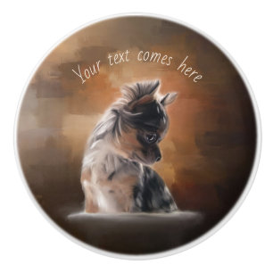 Chihuahua puppy ceramic knob
