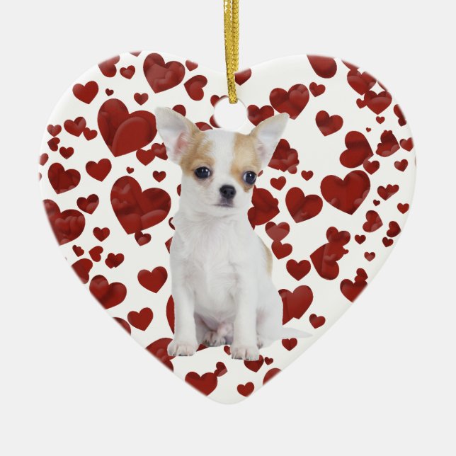 Chihuahua puppy ceramic ornament (Front)