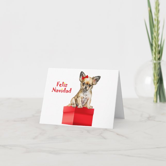 Chihuahua Puppy Christmas Card (Front)