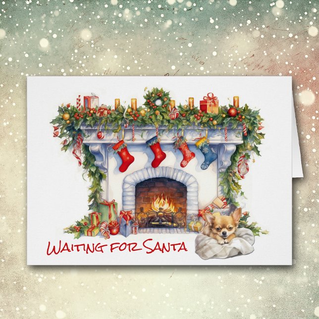 Chihuahua Puppy Christmas Fireplace Wait for Santa (Creator Uploaded)