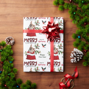 Chihuahua Puppy Dog in Christmas Gift Bag Wrapping Paper