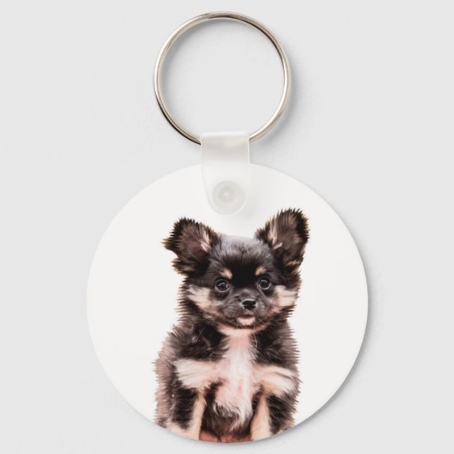 Chihuahua Puppy Dog Key Ring (Front)