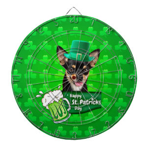Chihuahua Puppy Dog St. Patrick's Day Green Clover Dartboard