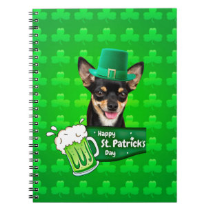 Chihuahua Puppy Dog St. Patrick's Day Green Clover Notebook