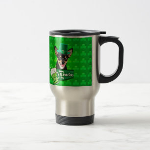 Chihuahua Puppy Dog St. Patrick's Day Green Clover Travel Mug