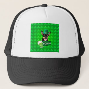 Chihuahua Puppy Dog St. Patrick's Day Green Clover Trucker Hat