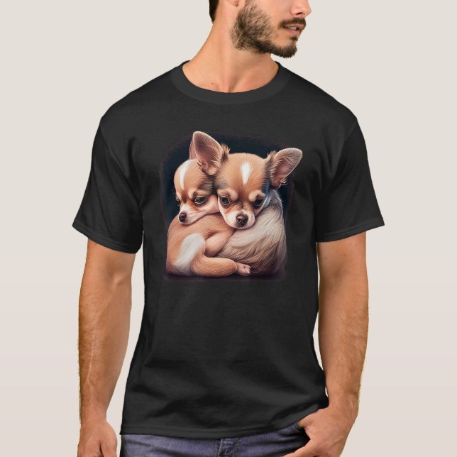 Chihuahua Puppys  Cute Dogs Little Love Heart 1 T-Shirt (Front)