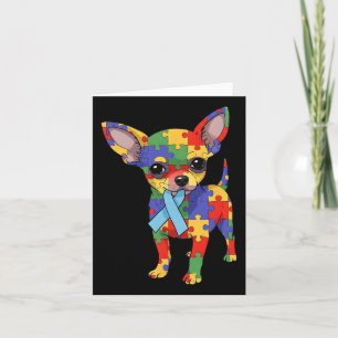 Chihuahua Puzzle Autism Awareness Autistic Womens Card