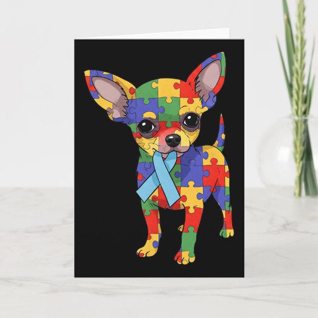 Chihuahua Puzzle Autism Awareness Autistic Womens  Card (Front)