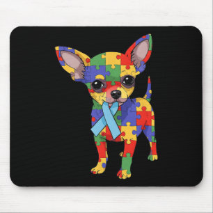 Chihuahua Puzzle Autism Awareness Autistic Womens Mouse Pad