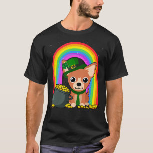 Chihuahua Rainbow Irish C St Patrick Day Dog Prin T-Shirt