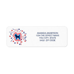 Chihuahua Red White Blue 4th July Return Address Return Address Label