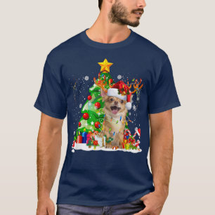 Chihuahua Reindeer Christmas Lights Funny Dog Xmas T-Shirt