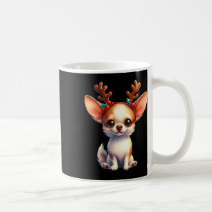 Chihuahua Reindeer Santa Hat Xmas Lights Christmas Coffee Mug