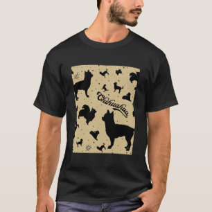 Chihuahua Repeating Pattern Silhuette Graphic T-Shirt