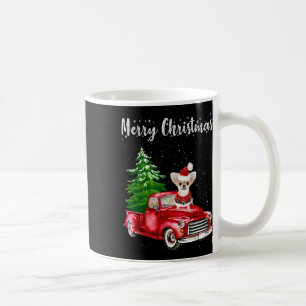 Chihuahua Riding Red Truck Merry Christmas Dog Lov Coffee Mug