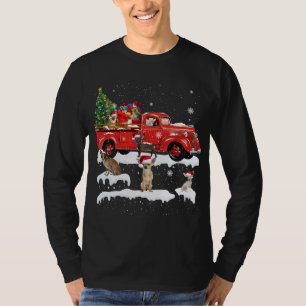 Chihuahua Riding Red Truck Merry Christmas X-mas U T-Shirt