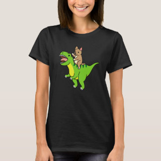 Chihuahua Riding Rex Dinosaur Dog T-Shirt