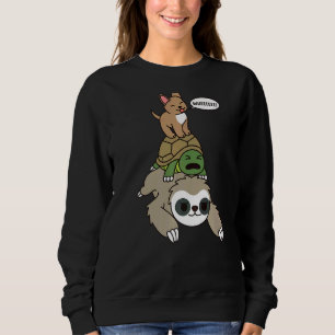 Chihuahua Riding Sloth Tortoise Dog Sweatshirt