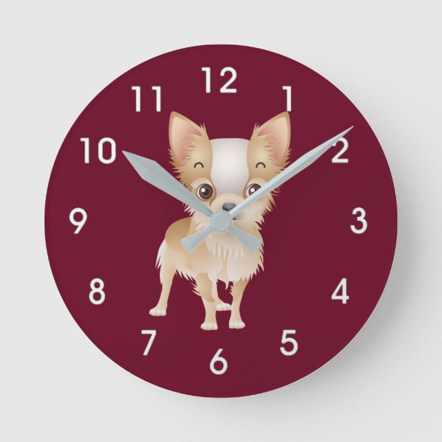 chihuahua round clock (Front)