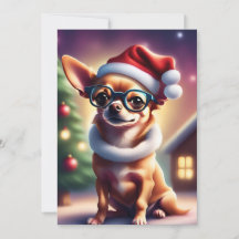Chihuahua Santa Christmas Card