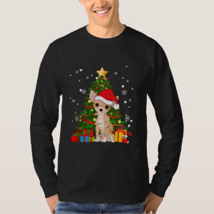 Chihuahua Santa Christmas Tree Light Pajama Dog T-Shirt