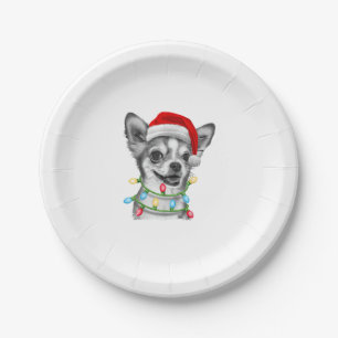Chihuahua Santa Christmas Tree Lights Xmas Boys Do Paper Plate