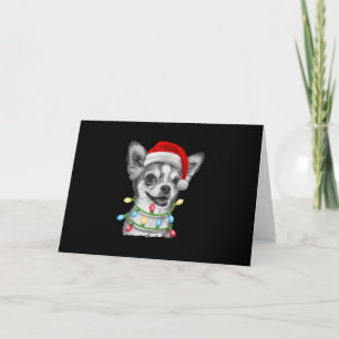 chihuahua santa christmas tree lights xmas gifts holiday card