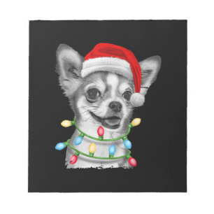 chihuahua santa christmas tree lights xmas gifts notepad