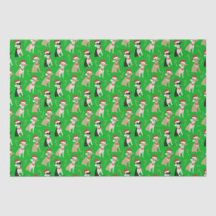 Chihuahua Santa Hat Candy Cane Green Christmas  Tissue Paper