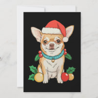Chihuahua Santa Hat Christmas Ornaments Xmas Dog