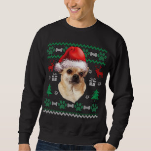Chihuahua Santa Hat Christmas Ugly Sweater Pajama