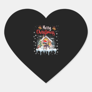 chihuahua santa hat merry christmas dog lover heart sticker