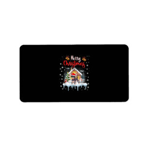 chihuahua santa hat merry christmas dog lover label