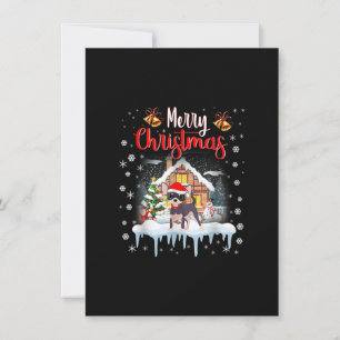 chihuahua santa hat merry christmas dog lover thank you card