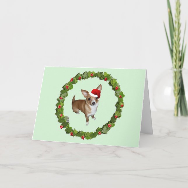 Chihuahua Santa Holiday Card (Front)