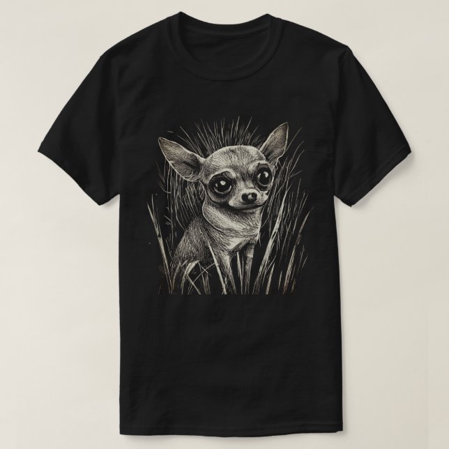 Chihuahua Scratchboard T-Shirt (Design Front)